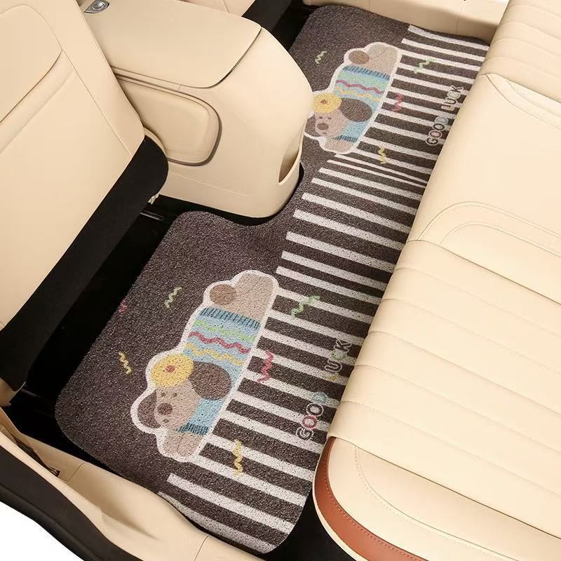 Cartoon Car Floor Mats, Wire Loop Floor Mats, Universal Cute Little Animals, Dirt-Resistant, Wear-Resistant, Non-Slip Mats, Easy-Care Foot Mats