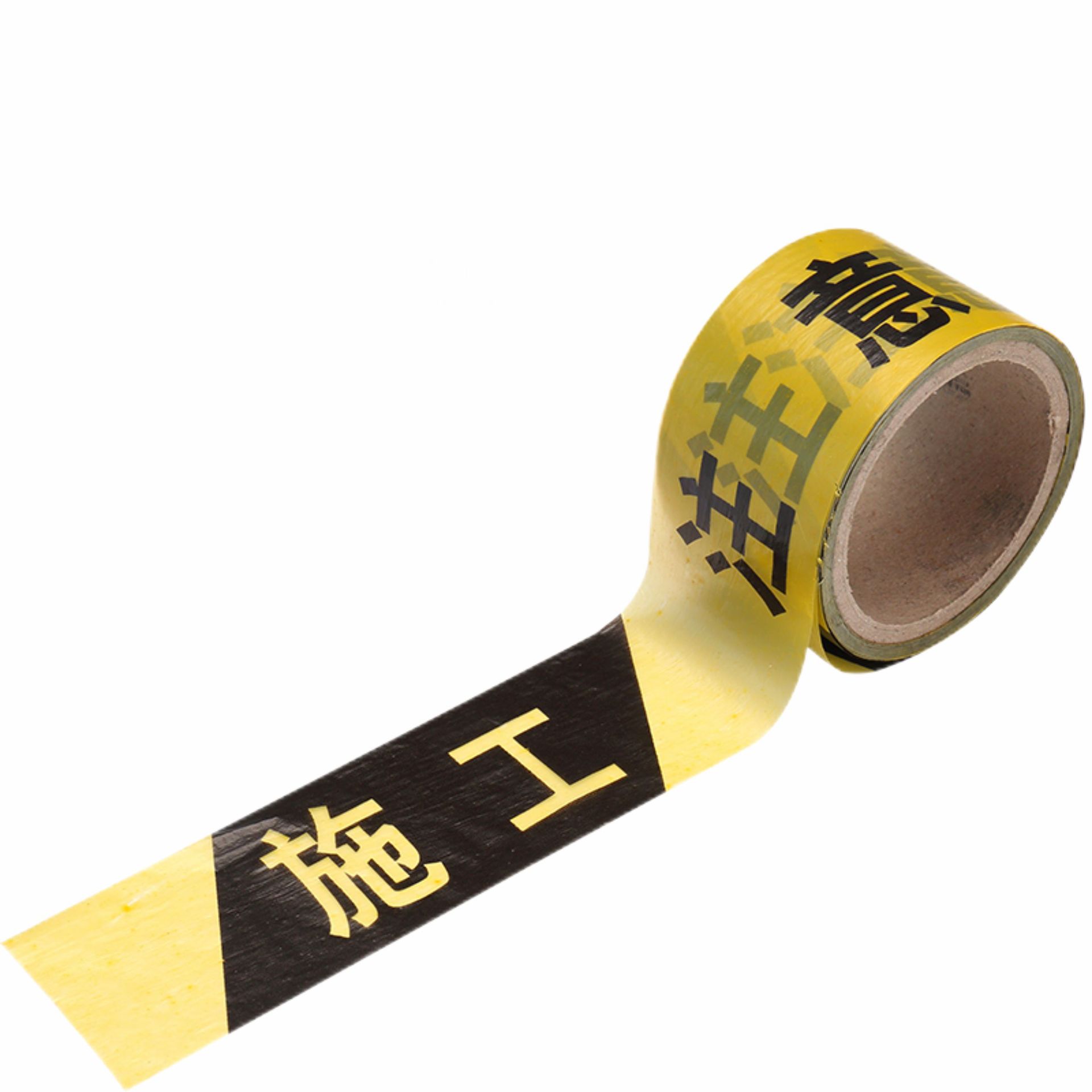 Fita de Advertência / 5CM*50M / Amarelo e Preto - Zona de Construção / PVC (Resistente a Rasgos) / Embalagem a Granel
