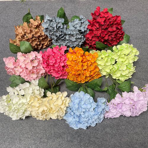 Simulation hydrangea bouquet single stem five-head hydrangea wedding photography macaron hydrangea