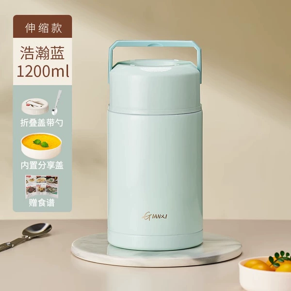 Politement with spoon-vast blue 1200ml