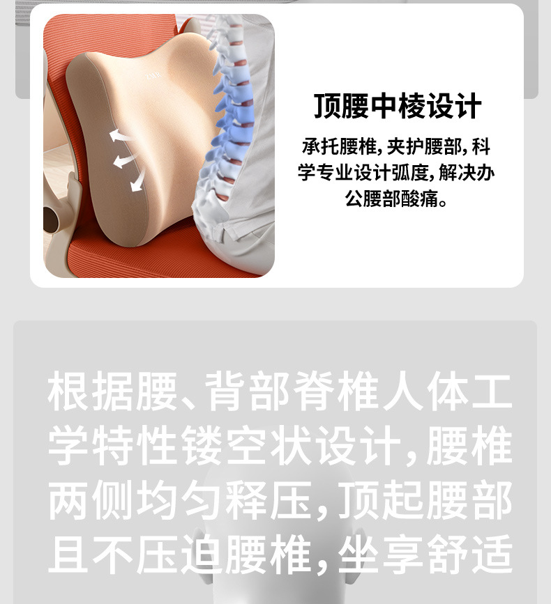 Suitable for Lumbar Support, Lumbar Pillow, Cushion, Seat, Lumbar Support, Sleeping Station, Sedentary Artifact, Office Chair, Waist Support