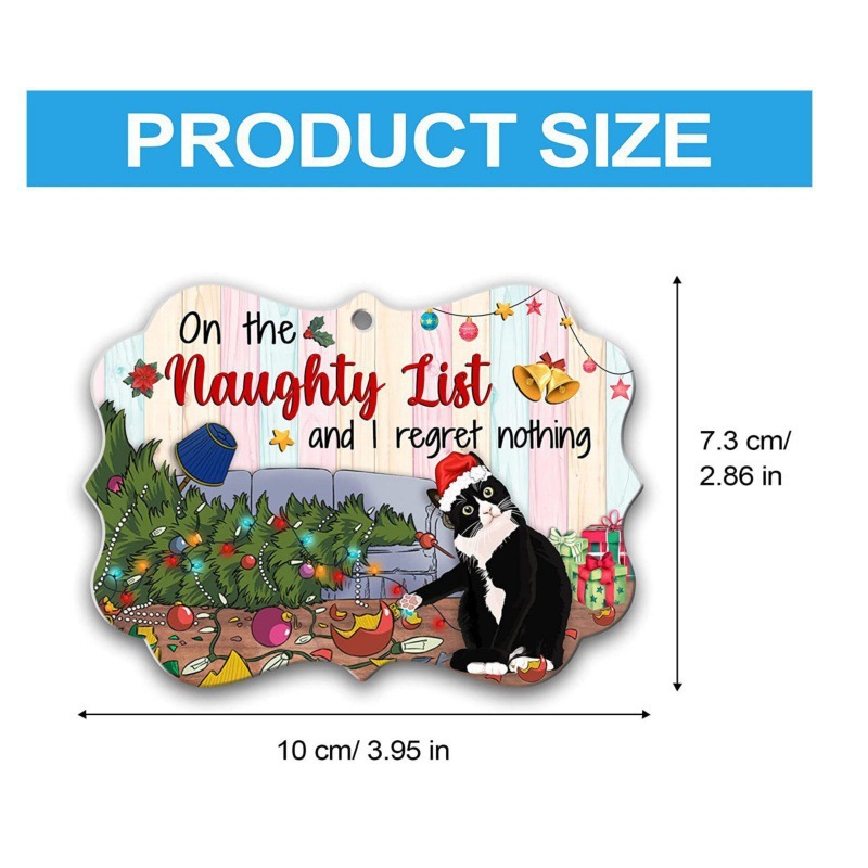 新款圣诞黑猫吊坠圣诞树派对装饰亚克力挂件圣诞装饰品挂件