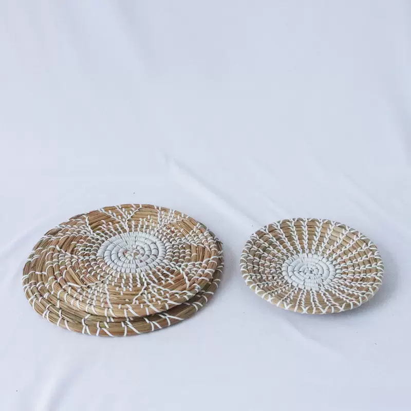 straw decorations, woven set, European style, 3 piece set