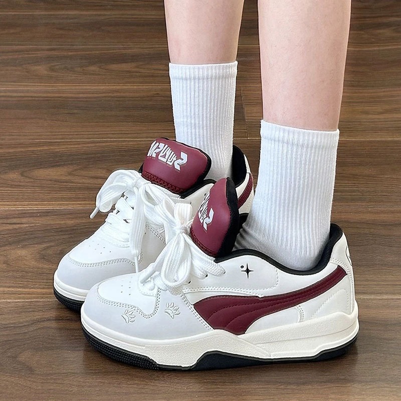 Zapatos de pan de fondo grueso de nicho original zapatos deportivos de mujer zapatos casuales de estudiantes zapatos blancos 2026 nuevos zapatos de skate