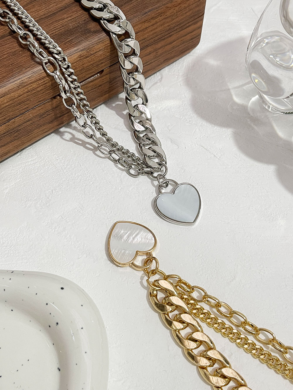 1 Piece Fashion Heart Shape Alloy Shell Plating Chain Womenu0027S Pendant Necklace