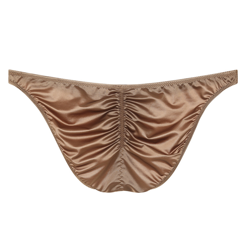 Sexy Satin Silky Men's Briefs, Light Luxury Low-Waist Pure Desire Temptation Ice Silk Summer Breathable Briefs