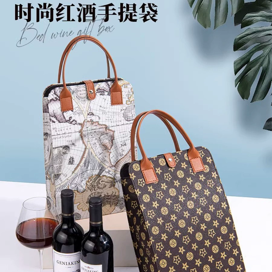 Kuada прямо поставляете на место подарочную коробку для упаковки красного вина 2 кожаные коробки