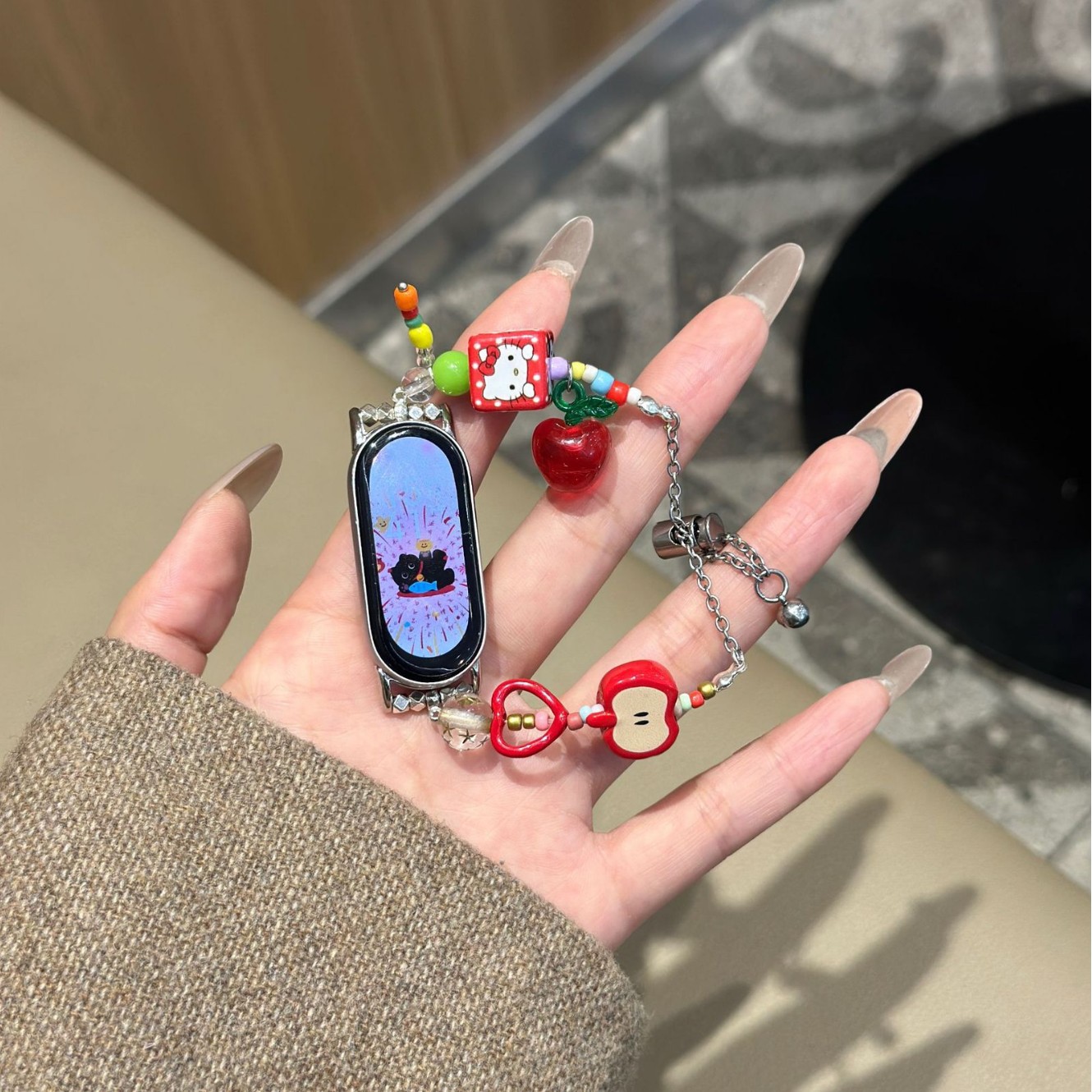 Suitable for Xiaomi Mi Band 10Pro Strap 9Pro/8Pro Cartoon Red Apple Beaded Bracelet Redmi Watch5/4