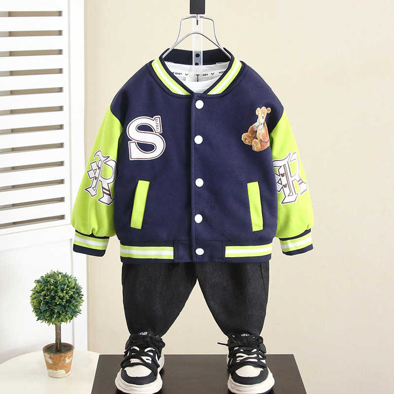 5976 Chaqueta para niños 2025 primavera y otoño nuevo estilo niño otoño uniforme de béisbol niño principios de otoño chaqueta de estilo occidental marea