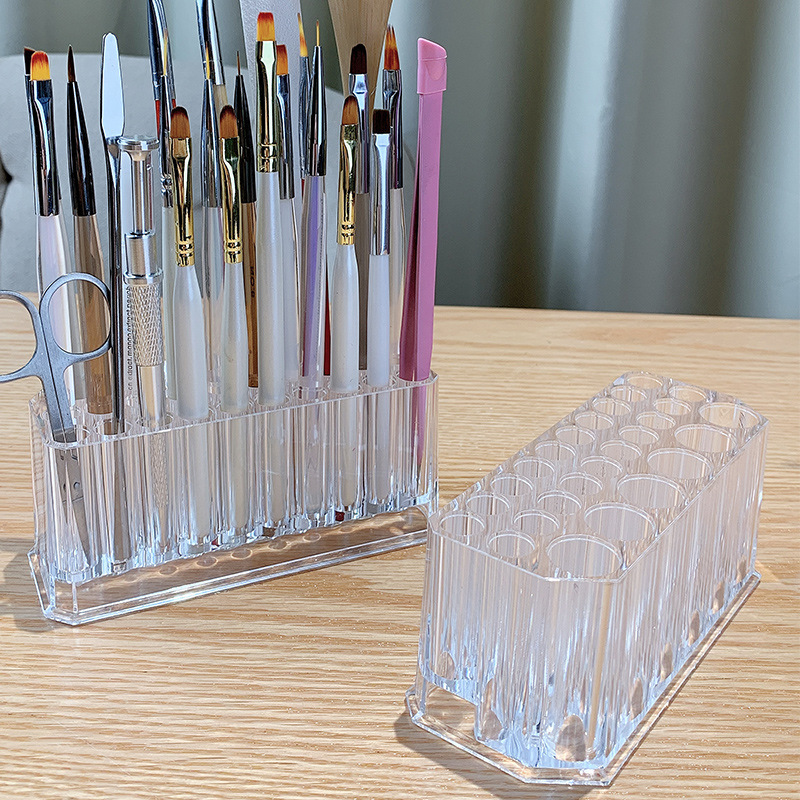 Acrylic nail storage pen holder 26-hole high-end simple style makeup brush classification desktop finishing tools wholesale