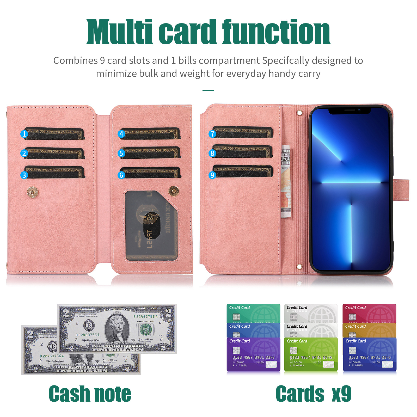 Wallet Phone Case For Iphone 15 Pro Max And Galaxy S24 Ultra_voghion.com