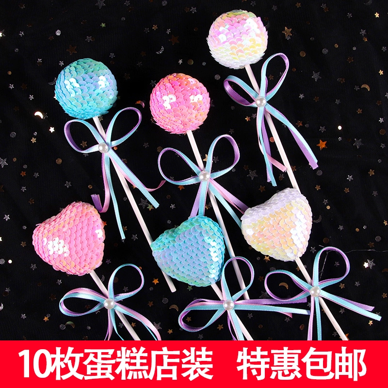 Украшение торта в духовке, лента, бантик, флаг, красочные блестки, воздушный шар, день рождения, десертный стол, карта сцены