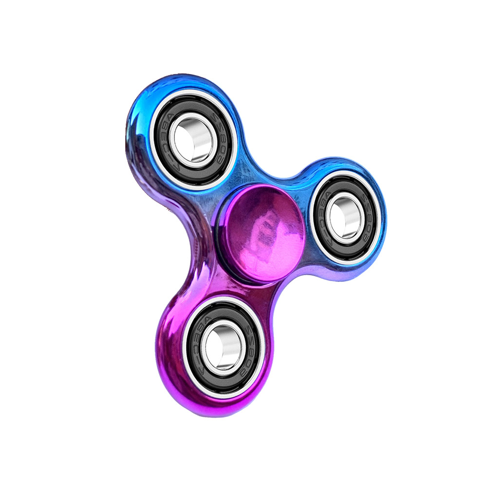 Giroscopio dedo metal tres hojas, galvanizado electroforesis, juguete exclusivo, producción fábrica directa.