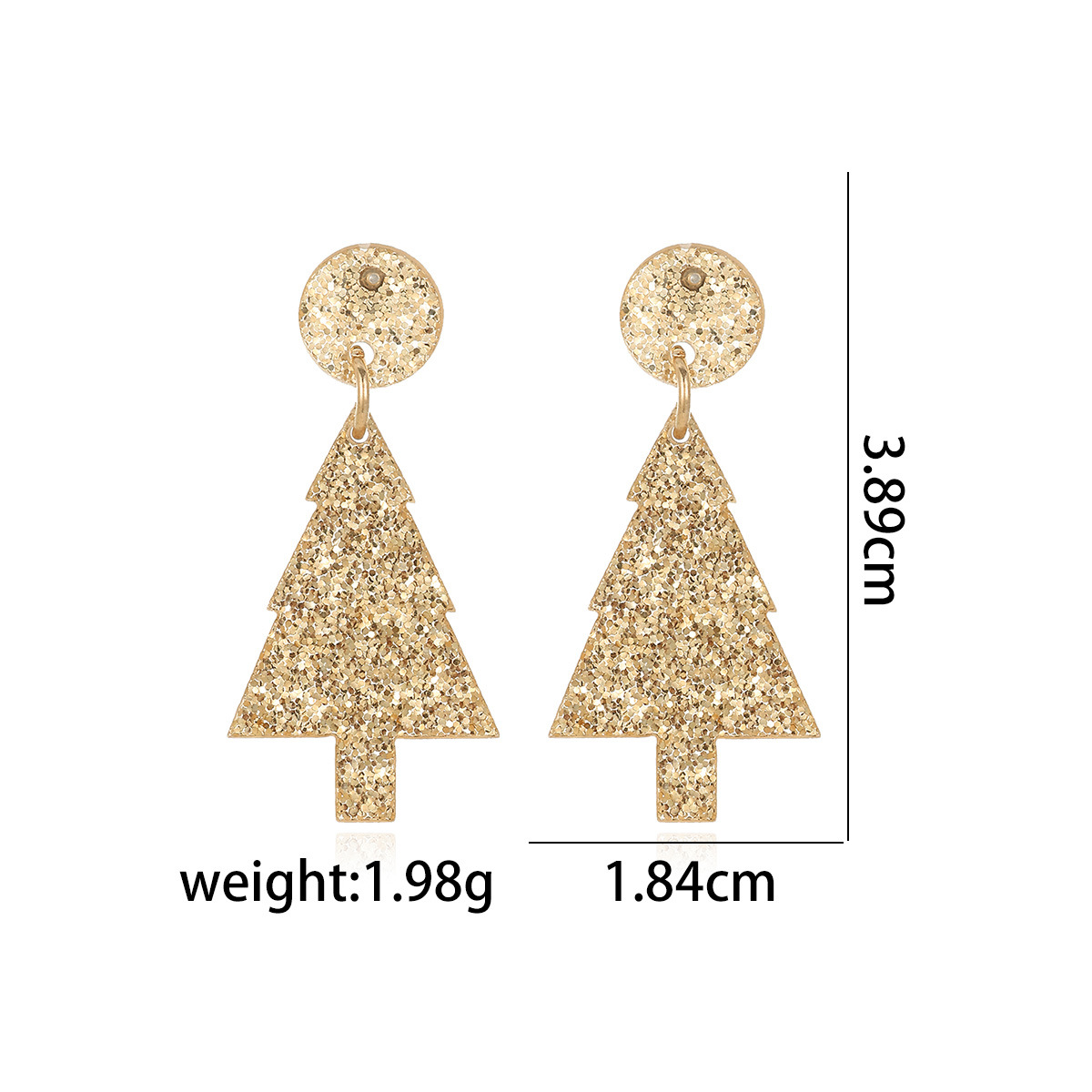 30.gold christmas tree earrings