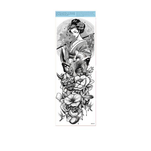 Full Arm Divine Beast Buddha Tattoo Sticker Waterproof Sweatproof Arm Sleeve for Men and Women Disposable Tattoo European and American Style
