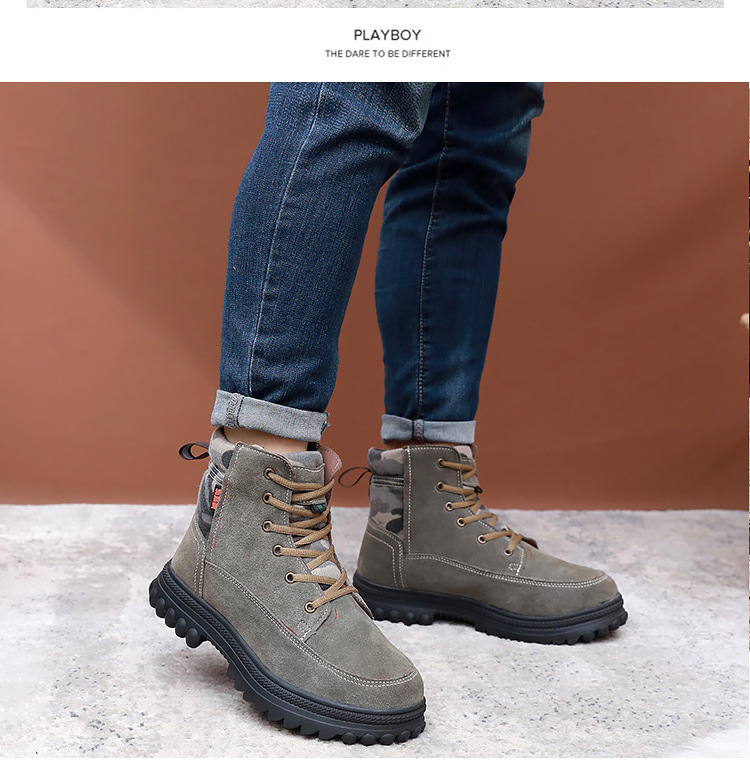 Men's snow boots fur one men's shoes warm anti cold anti-skid padded thickened wool cotton shoes men_voghion.com