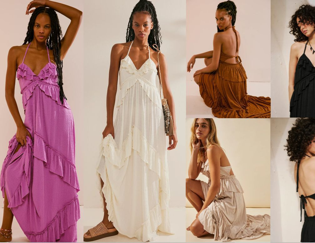 364g Weight Maxi Long Dress Dress Length Type Sleeveless Sleeve Length Swing Dress Dresses Type Polyester Fabric Type Mid Waist Waist Line Holiday, Date Occasion V Neck, Halter Neck Neckline Loose Fit Type Solid Color Pattern Summer Season Women's Gender Vacation, Sexy Style Wholesale Women's Vacation Sexy Solid Color Holiday Date V Neck Halter Neck Sleeveless Swing Dress 3