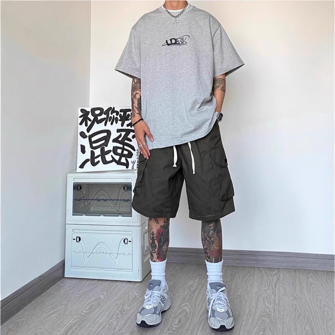 Fashion Men's Summer New Trendy American Casual Shorts Youth Multi-Pocket Loose Cargo Pants