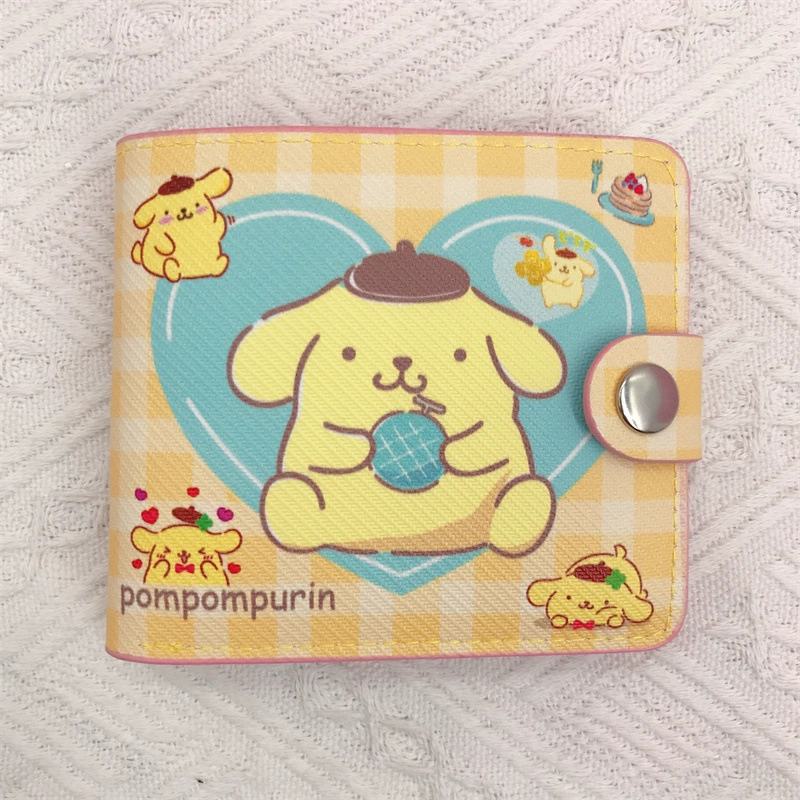 Polyurethane short wallet, card holder, with buttons
