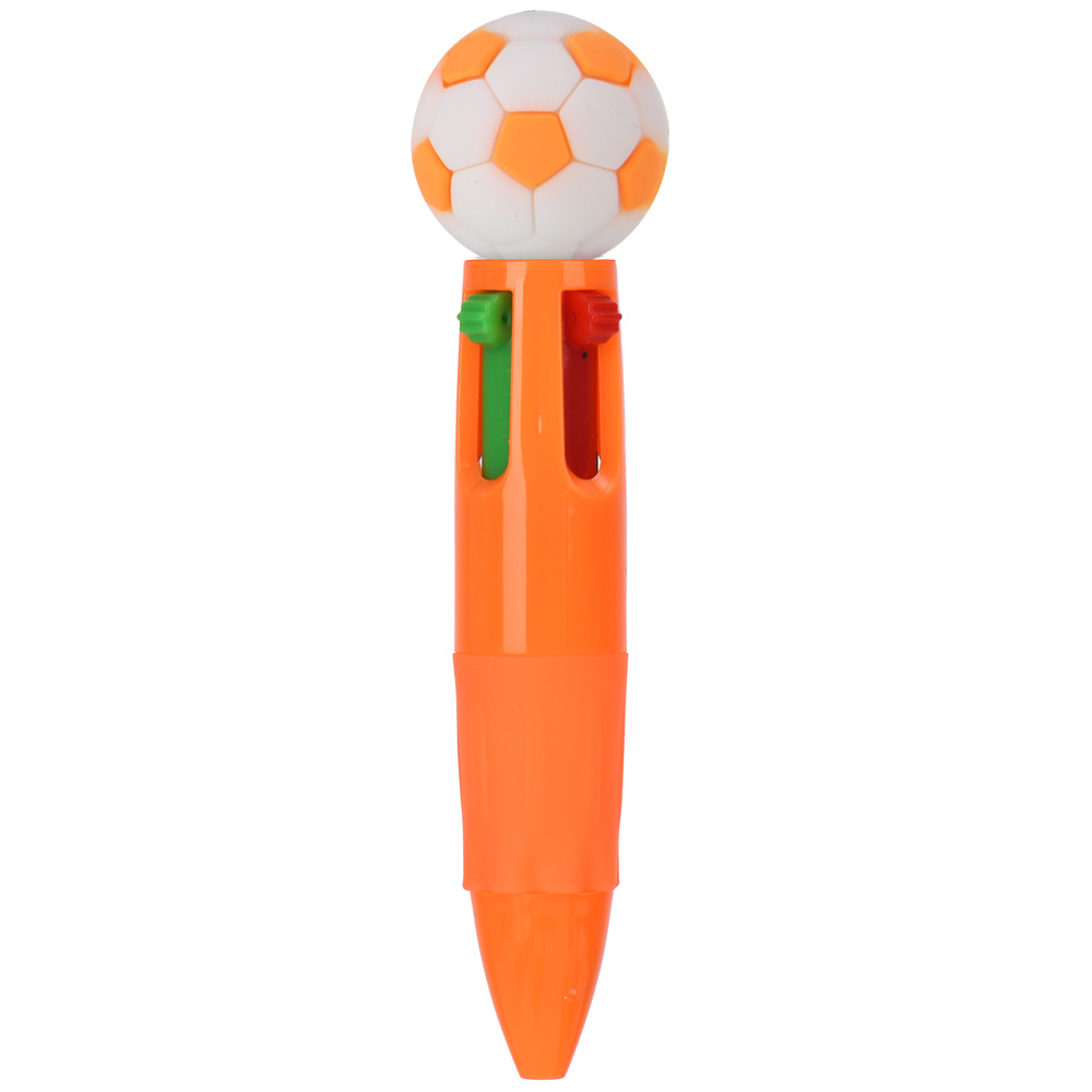Transfronterizos para bonitos bolígrafos de fútbol, baloncesto, rugby, bolígrafos multicolores de dibujos animados de cuatro colores