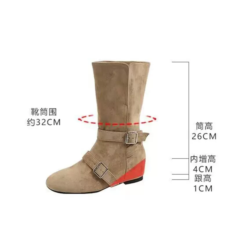 复古绒面西部牛仔靴马丁靴女鞋2024新款春秋季单靴两穿韩系小短靴