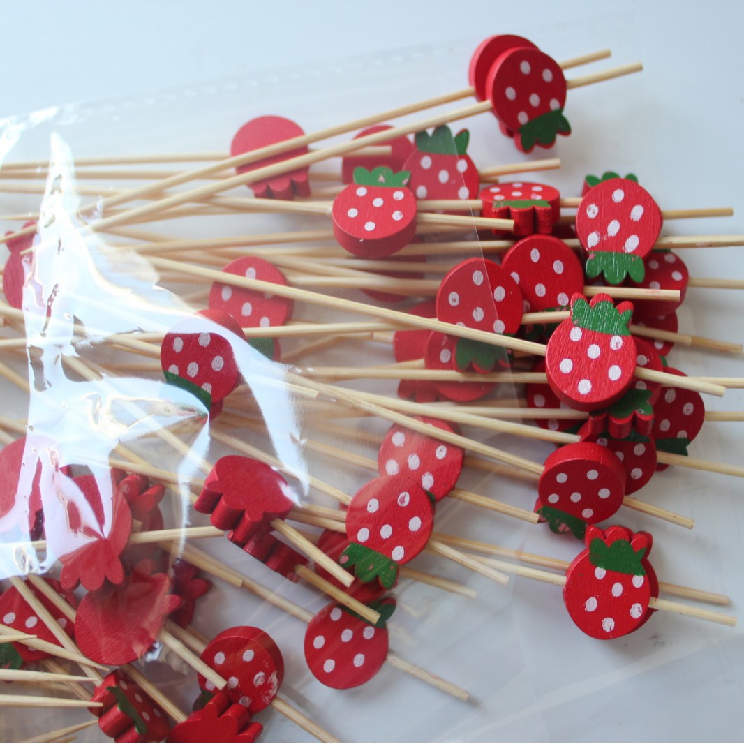 Palillos de Bambú Desechables 100 Piezas/Paquete para Frutas y Cócteles