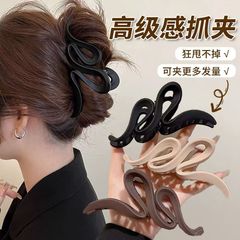 磨砂线条抓夹女波浪大号鲨鱼夹气质简约后脑勺盘发夹高级感发抓夹