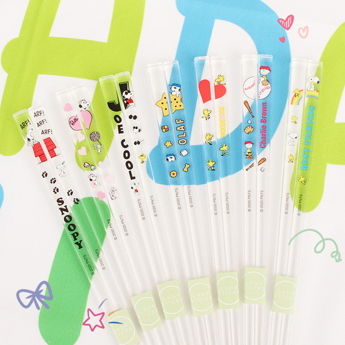 Japan imported skater resin chopsticks 21cm cute cartoon printed children's household tableware transparent chopsticks