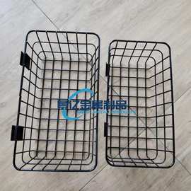 定制铁艺斜口网篮 便利店商超货架 配件黑色喷塑槽板挂钩金属网篮