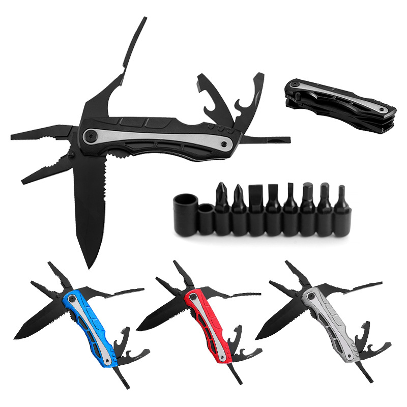 亚马逊跨境厂家批发刀钳户外露营折叠工具便携式组合野营多用途