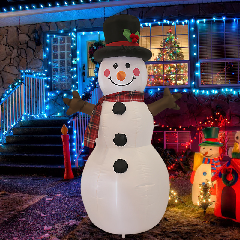 クロスボーダー4FTクリスマス用品インフレータブルクリスマス雪だるま発光エアモデル庭ガーデン休日パーティー置物|undefined