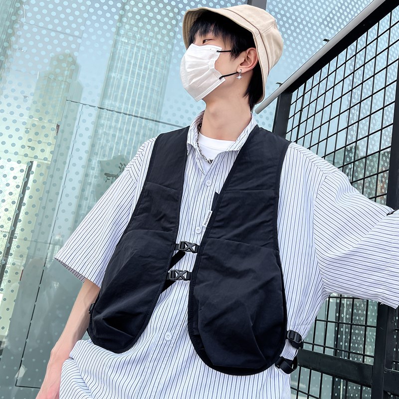 New Summer Casual Lightweight Vest Bag Men's and Women's All-match Simple Riding Hiking Fishing Mobile Phone Storage Backpack