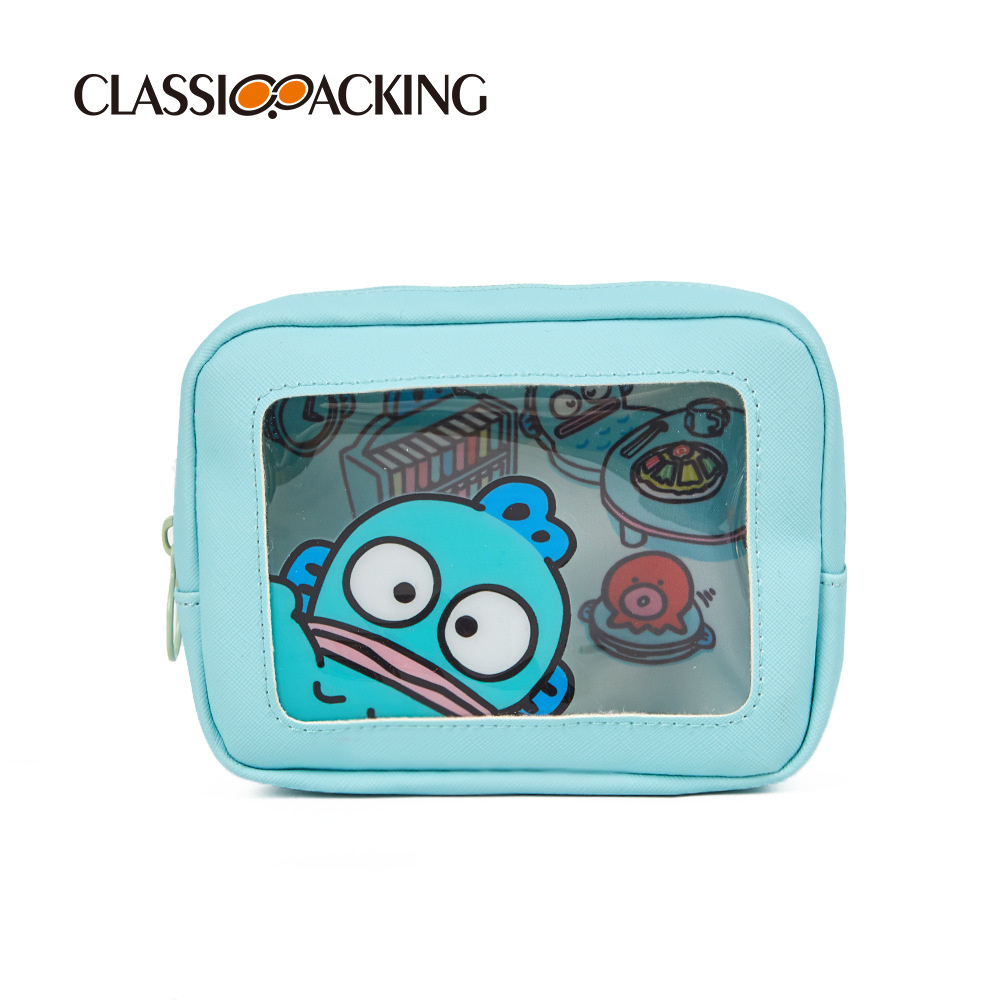 Bolsa de cosméticos moderna y simple Bolsa de cosméticos con patrón de pez payaso, bolsa de lavado portátil a prueba de agua con logotipo impreso