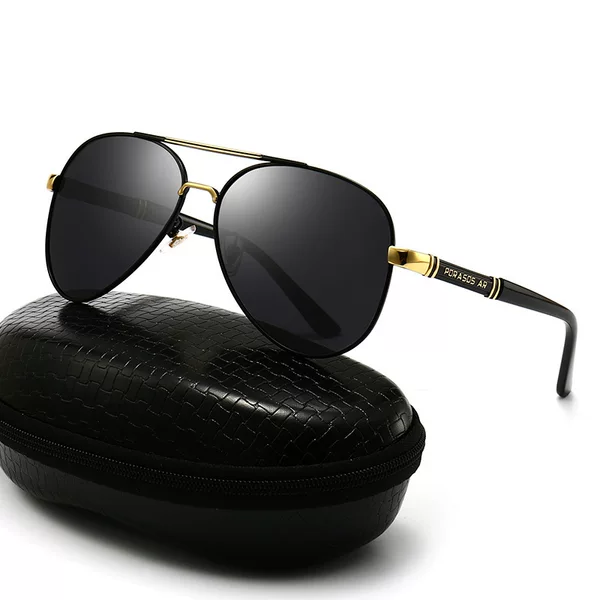 Metal Polarized Men's Sunglasses Men's Metal Sunglasses Goggles Driving Goggles Retro Large Frame Glasses
