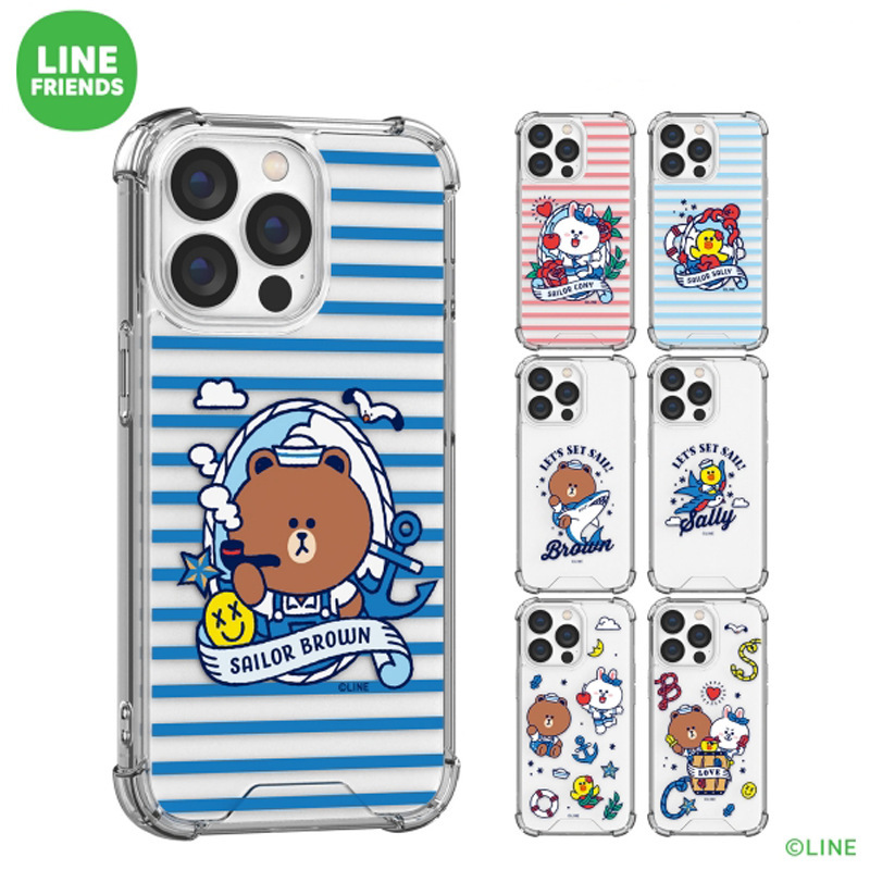 LINE FRIENDS brown bear phone case protective cover all-inclusive four-corner anti-collision navigation series suitable for Apple