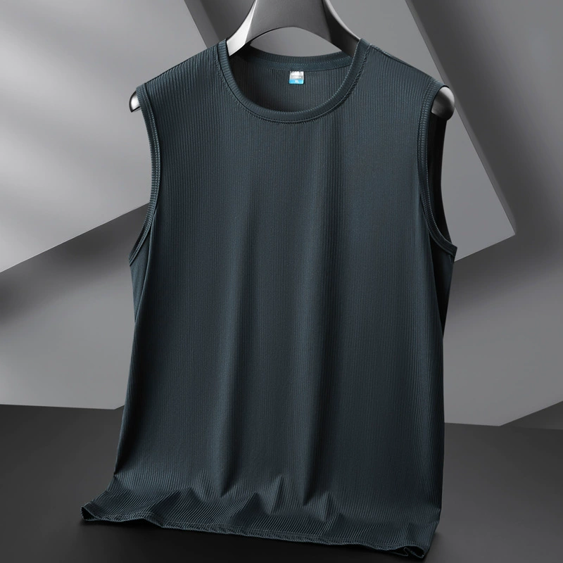Summer silk quick dry T-shirt, breathable vest sleevless, plus size