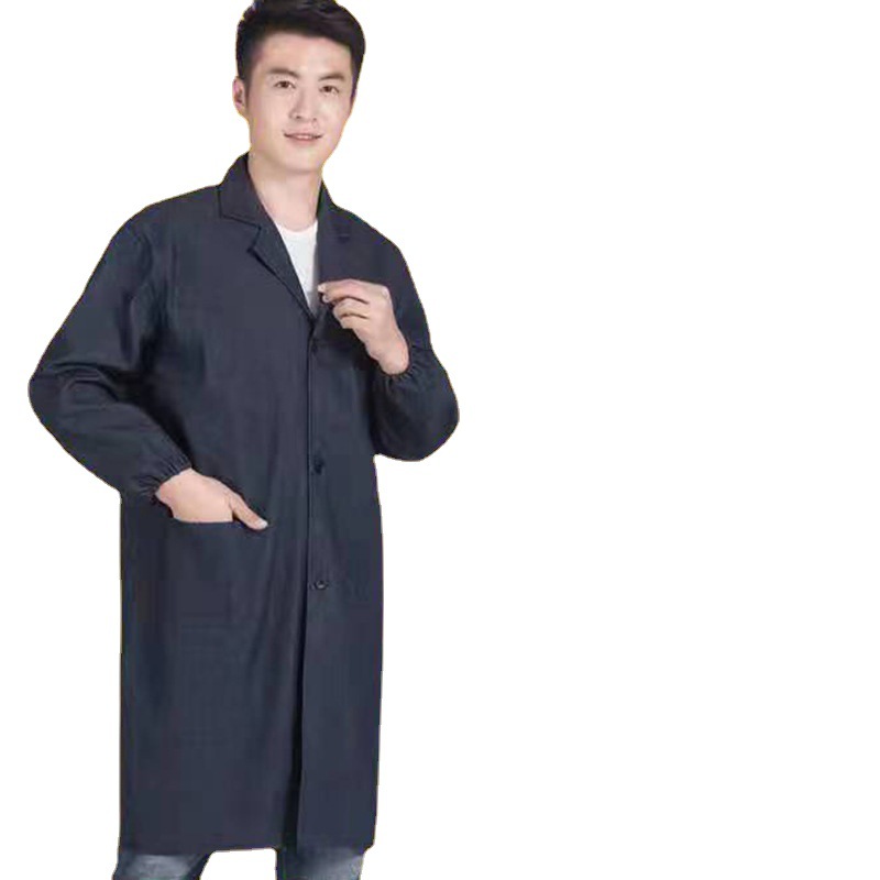 Publicidad vestido azul manga larga gran ropa de protección laboral vestido a prueba de polvo fábrica al por mayor ropa de trabajo de protección