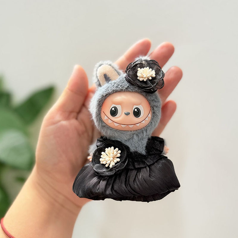 迷你版4.0LABUBU搪胶脸毛绒盲盒玩偶衣服圣诞套装小鼻嘎心底密码|undefined