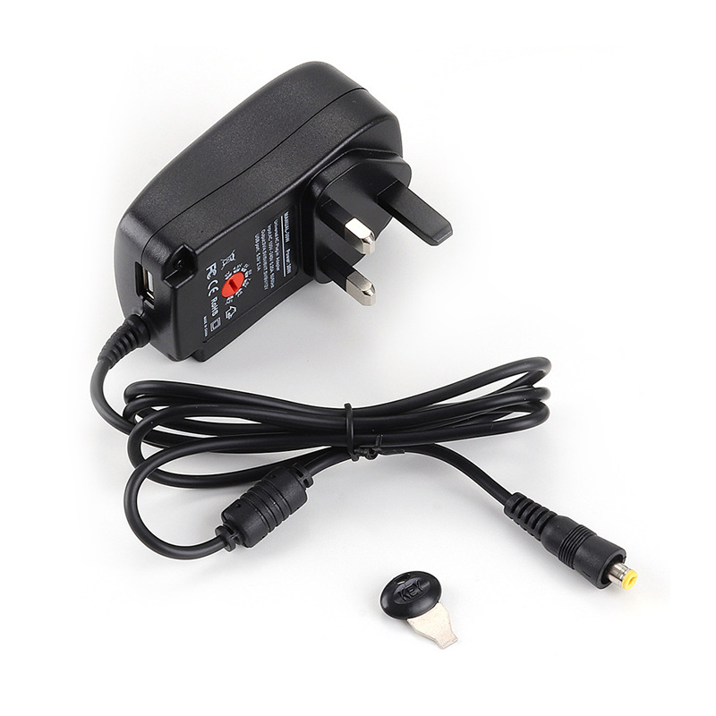 Cargador multifunción de 30W 8 fuente de alimentación ajustable estándar británica adaptador de cargador multifunción de 3V-12V