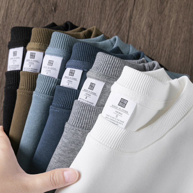 380g heavy cotton milk silk crew neck vests for men and women spring and autumn solid color skin-friendly solid color Joker casual base shirt 380g heavy cotton milk silk crew neck vests for men and women spring and autumn solid color skin-friendly solid color Joker casual base shirt