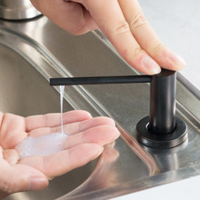 生产304不锈钢洗洁精皂液器 水槽配件给液器镀哑黑色按压液分配器