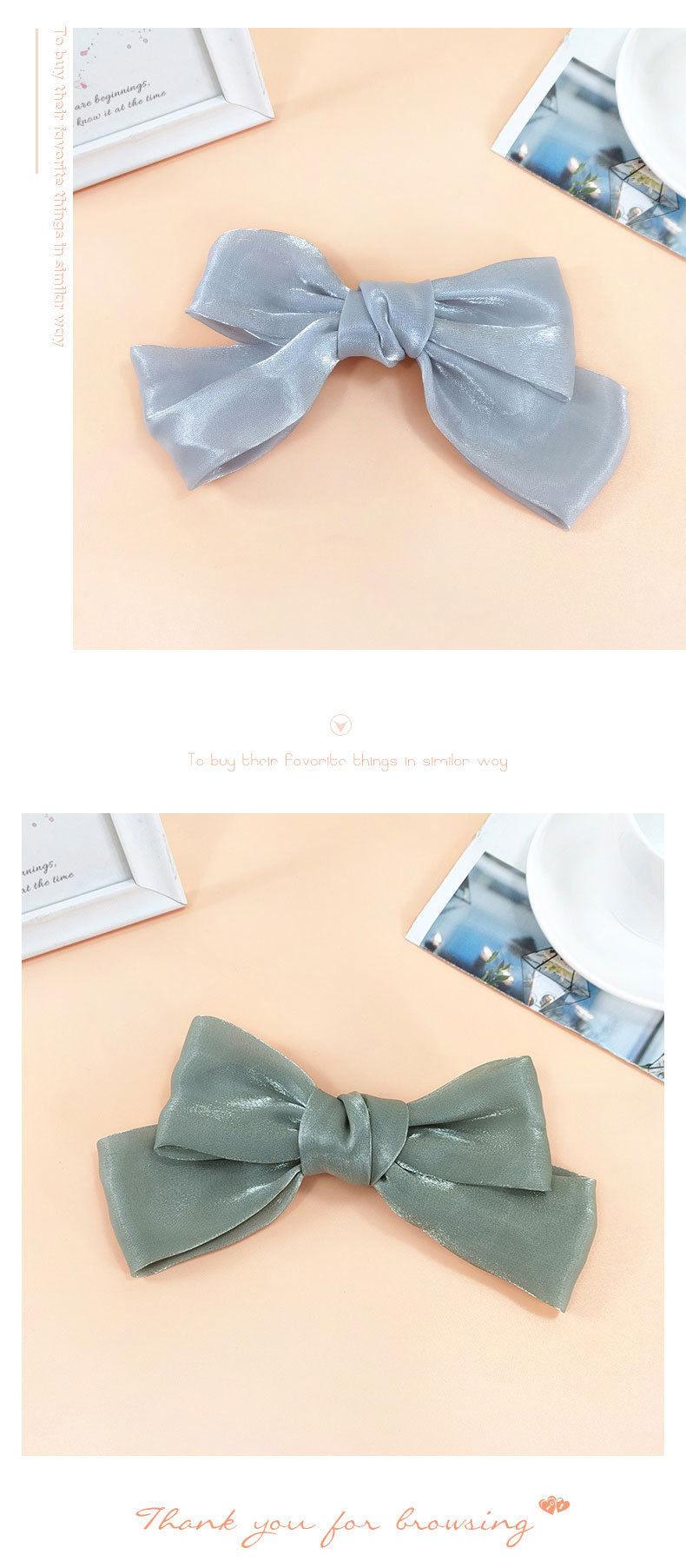 Fabric Silky Satin Bow Hairpin Simple Wide-sided Spring Clip Top Clip Steel Clip display picture 4