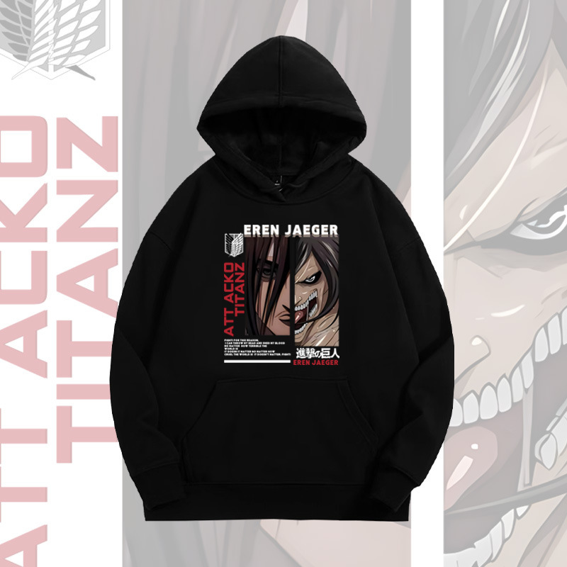 Attack giant Allen hooded pullover sweater men's and women's autumn youth fashion brand loose drop shoulder long sleeve top