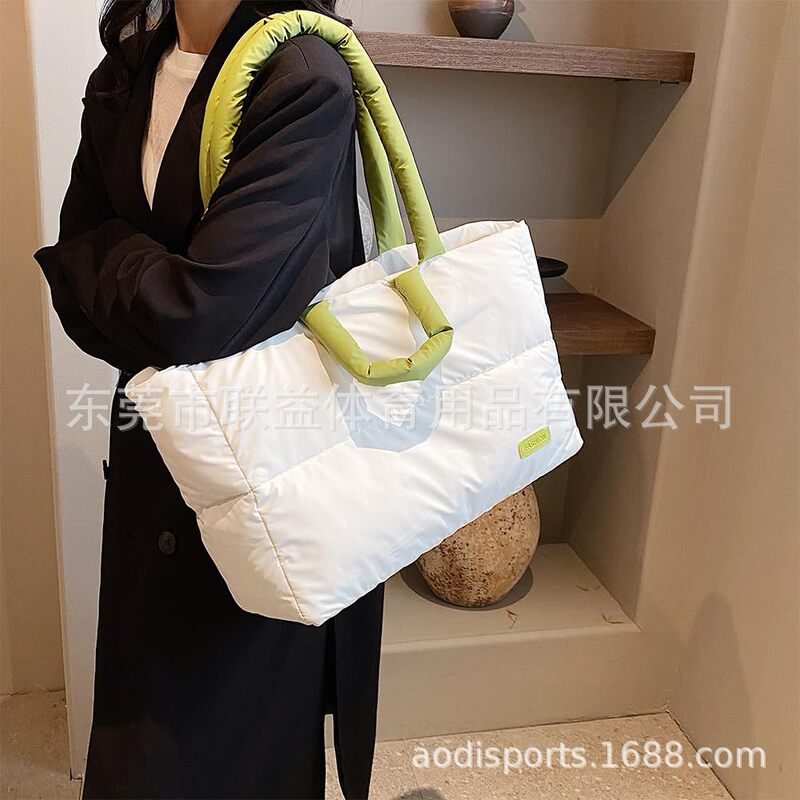 Customizable Amazon Cross-Border Cotton-Filled down Bag Autumn and Winter Puffer Bag Trendy Brand Same Style Soft Shoulder down Bag