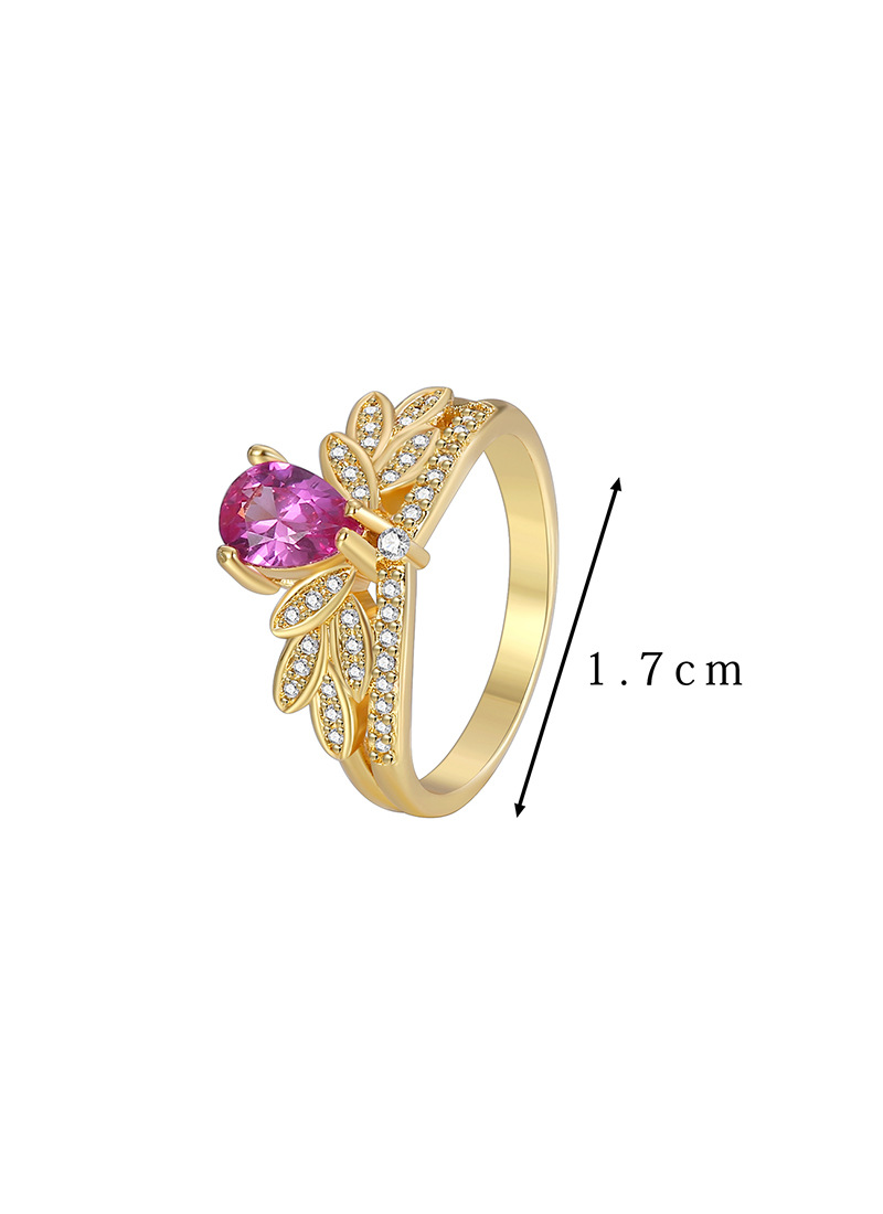 10g Weight Zircon Inlay Material Rings Classification 6, 9 Ring Size Lady Water Droplets Copper Plating Inlay Zircon Rings