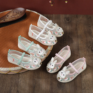 Hanfu Shoes Girls Antique Shoes Embroidered Shoes Chinese Style Children's Shoes Old Beijing Cloth Shoes Handmade Shoes Dance Children's Shoes