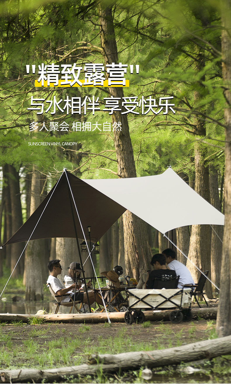 Vinyl Canopy Outdoor Camping Sunshade Tent Hexagonal Butterfly Shape Foldable Camping Picnic Pergola Wholesale