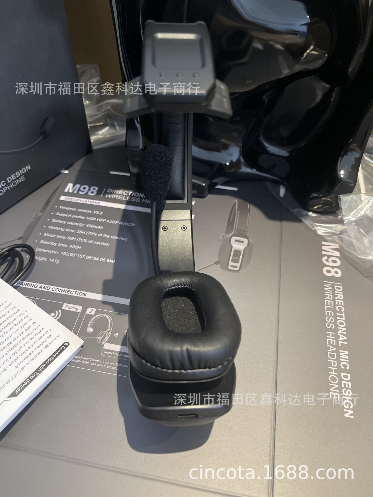 Wholesale M98 Car Bluetooth Hands-Free Headset Wireless Call Noise Reduction Driving Headset Head-Mounted Car Cross-Border
