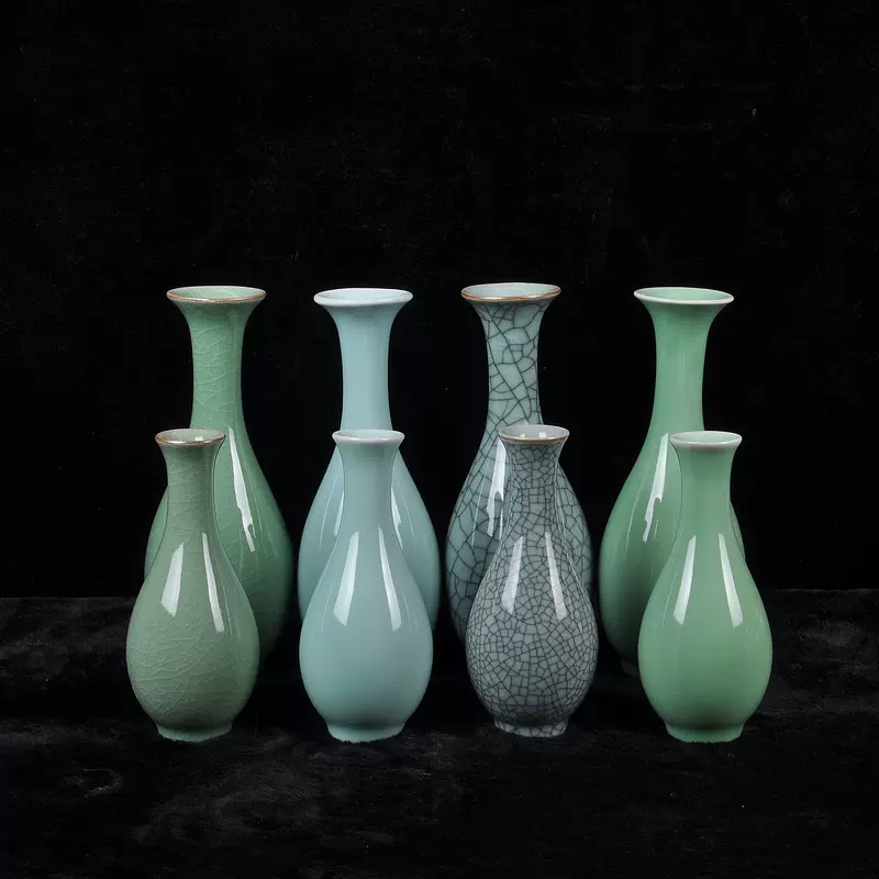 云上 花瓶摆件客厅插花佛前供瓶陶瓷中式桌面装饰观音玉净瓶批发