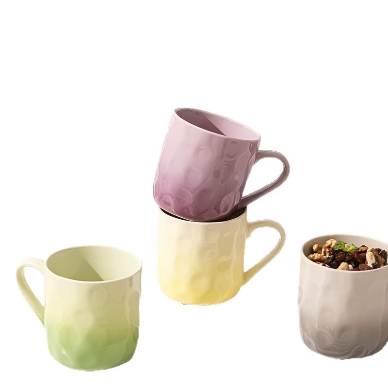 High-value gradient mug for home use girls drinking water cup design sense ceramic cup couple breakfast cup coffee cup